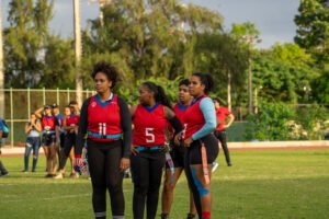 Parte de la selección del equipo femenino de Flag Football en República Dominicana